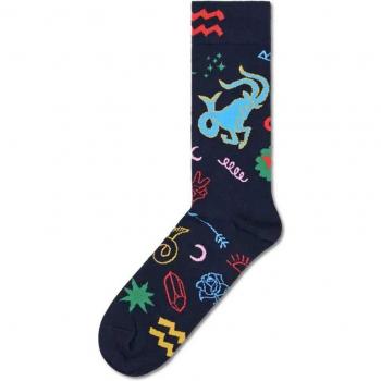 Happy Socks Capricorn Navy Crew Socks - Calcetines cortos estampados con signo del zodiaco Capricornio