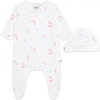 BOSS Kidswear - Conjunto de bebé niña de pijama y gorrito con estampado, modelo J50814