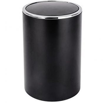 Wenko Inca Swing Cover Bin, ABS, Black/Chrome, 18.5 x 18.5 x 25.5 cm