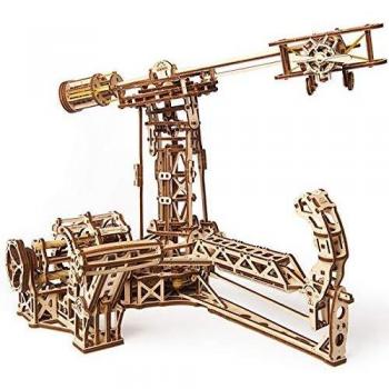 Rompecabezas 3D UGEARS Aviador - Modelo mecánico de madera para adultos, simulador de vuelo, kit de construcción de 726 piezas