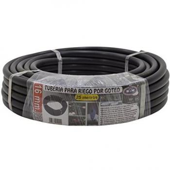 S&M 010040 Tubería de riego por goteo de polietileno Ø 16 mm x 25 metros, color negro