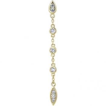 Piercing Earcandy Jewelry Hor de Plata 925 bañada en Oro Amarillo 18k