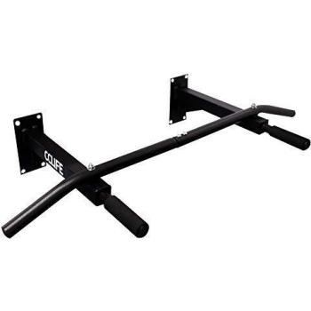 Barra de dominadas CCLIFE para montaje en pared - Multifunción - Soporta hasta 350kg - Dimensiones 95x50x18cm - Color negro