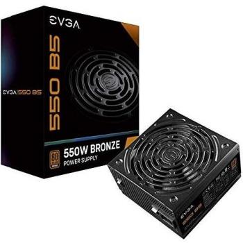EVGA 550 B5, 80 Plus BRONZE 550W, Totalmente Modular, EVGA ECO Mode, Tamaño Compacto de 150 mm, Fuente de Alimentación 220-B5-0550-V2