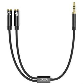 Adaptador de Audio 2 en 1 XO NB-R197 con Conector Jack de 3.5 mm, 2 Salidas Jack Hembras de 3.5 mm y Longitud de 0.23 m