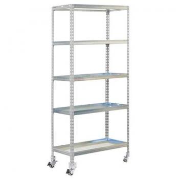 Estantería Simongarden Click con Ruedas 5 Niveles Galvanizado 1915x900x300 Capacidad de Carga 75 kg