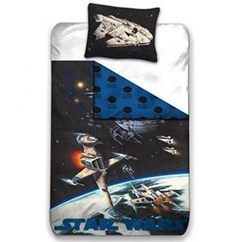 Star Wars Reversible Juego de cama 135 x 200 cm + 80 x 80 cm, 100% algodón 845 Estrella de la Muerte
