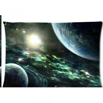Espacio Nebulosa Universo Galaxy Tierra Luna Planeta Estrellas con cremallera fundas de almohada cubierta 20 x 30 pulgadas