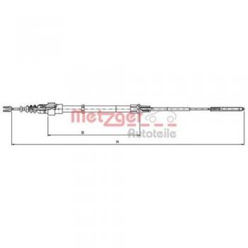Metzger 10.7491 Cable de accionamiento, freno de estacionamiento