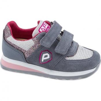 Zapatillas deportivas Pablosky para niña de piel y textil técnico en color gris 297756