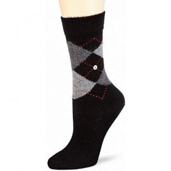 Burlington Whitby Women's Extra Soft Argyle Socks Pack of 2 (Black/Grey/Dark Grey) Size 3.5-7