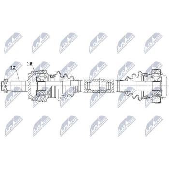 Árbol de transmisión NTY NPW-BM-035 Antriebswelle con alta resistencia y durabilidad
