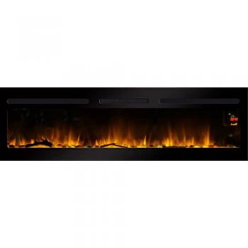 Chimenea eléctrica empotrable 2000W negra Elysee XXL con efecto de llama LED y mando a distancia