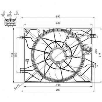 Ventilador de refrigeración del motor NRF 47560