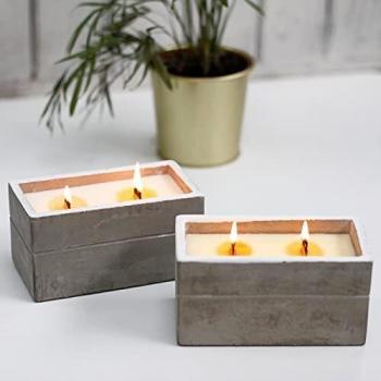 Caja Grande de Vela de Soya con Mecha de Madera - Clavo y Sándalo Oscuro