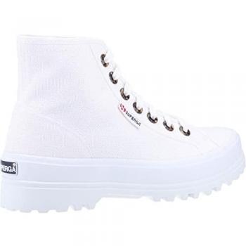 Superga Women's 2341 Cotu Alpina White Ankle Boots with Resin Eyelets - Size 6.5