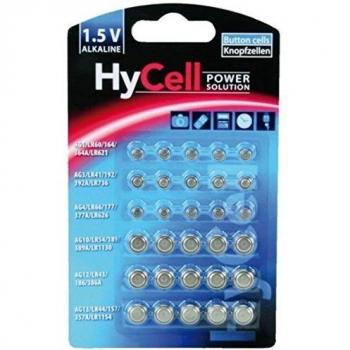 Set de 30 Baterías de Botón Alcalinas HyCell 1.5V