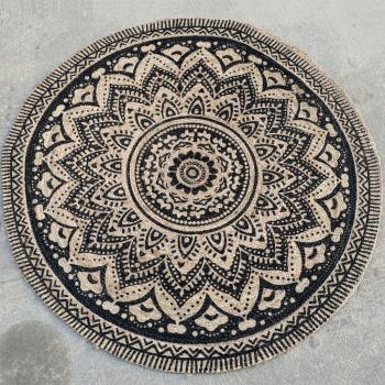 Alfombra Jaipur Classic redonda beige y negro 200 cm Dutch Lifestyle