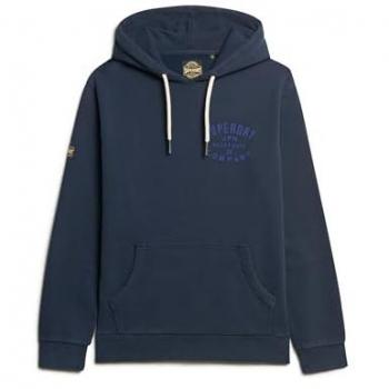 Superdry Machined Goods Workwear Hoodie - Eclipse Navy, Sustainable Cotton, Casual Fit, Size S