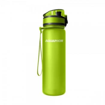 Botella filtrante AQUAPHOR CITY 500 ml - libre de BPA, reduce cloro, filtro de carbón activado, color verde