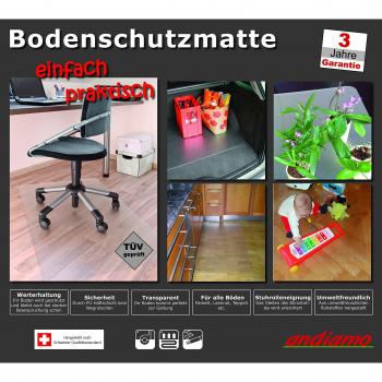 Andiamo 1100104 - Alfombrilla protectora para suelo, 100% PET , 60 x 80 cm, Transparente
