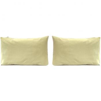 Juego de 2 fundas de almohada lino y algodón orgánico 200 hilos