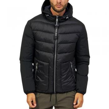 YES ZEE Black Nylon Hooded Jacket - 3XL