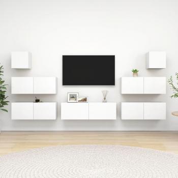 Set de muebles de salón TV 7 piezas madera de ingeniería 100 x 30 x 30 cm