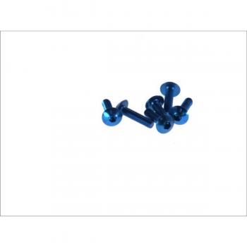 Kit de 6 tornillos allen con alomada M5x20, color azul, referencia JY-HWSA-M5X20MM-Blue, código de barras 8430525036666