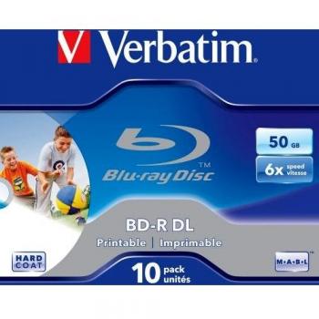 Blu-Ray Verbatim BD-R DL 50GB 6x Grabación Doble Capa Paquete de 10 unidades