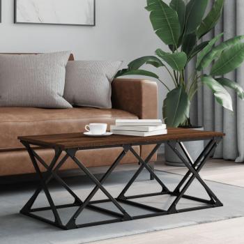 Mesa de centro vidaXL de madera contrachapada 100x49x40 cm en color Negro, Roble Sonoma y Roble ahumado, ideal para salón o comedor como mesita auxiliar o mesa de café