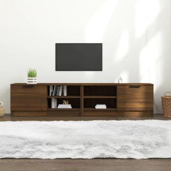Mueble TV 2 piezas madera contrachapada 80x35x36,5cm marrón roble