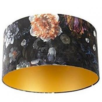 Pantalla de terciopelo floral dorado 50/50/25