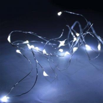 Color blanco cristal guirnalda de luces LED funciona con pilas 1 m 10Leds blanco frío Color blanco