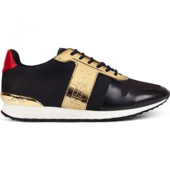 Zapatillas Ed Hardy Mono Runner Negras/Doradas - Zapatillas de deporte para hombre, color negro con detalles dorados, diseño moderno y tendencia