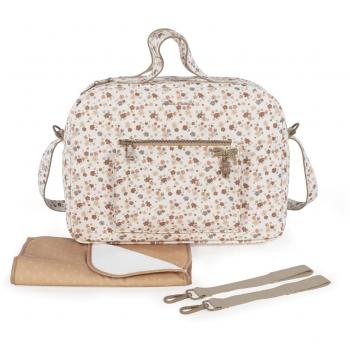 Bolso Canastilla Pasito a Pasito Somerset Beige con Accesorios y Diseño Floral