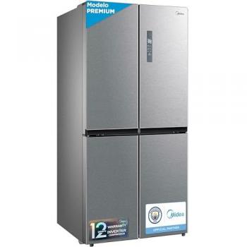 Frigorífico Americano Midea 492L Inox No Frost con Congelador Inferior Convertible y Filtro Anti-bacterias