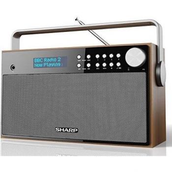 Sharp DR-P355 Radio despertador Digital Estéreo Dab/Dab+ y Fm con Rds, Alarma con Función despertador y Repetición, Carcasa de Madera