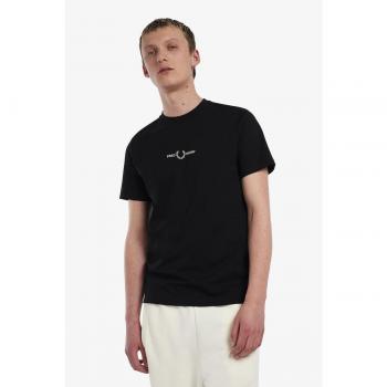 Fred Perry Embroidered T-Shirt - Black - Men's T-Shirt - Size: 42/Regular