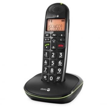 Teléfono Inalambrico Doro PhoneEasy 100w - Negro, con Identificador de Llamadas y Agenda para 20 Contactos