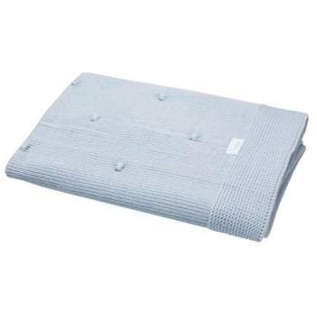 Manta Azul Suave para Bebé Uzturre - Hecha a Mano en España, Composición DRALON, Oeko-Tex 100 Standard