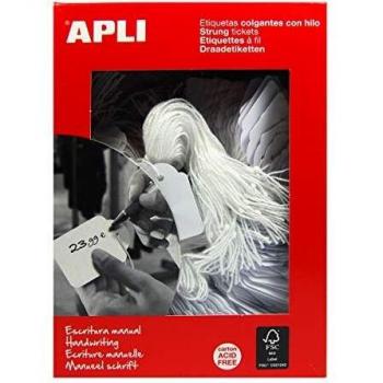 APLI 390 - Pack de 500 etiquetas colgantes, 22 x 35 mm, color blanco