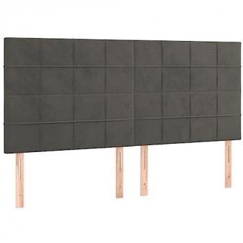 Cabecero con luces LED terciopelo gris oscuro 180x5x118/128 cm