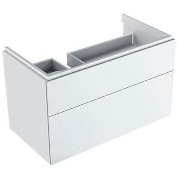 Mueble Bajo para Lavabo Geberit Xeno² con Balda y Dos Cajones, 88x53x46.2cm, Blanco Alto Brillo