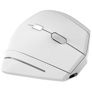 Ratón Ergonómico Vertical Inalámbrico Doble Conexión Bluetooth y USB-A, Blanco, 1600 DPI, Recargable
