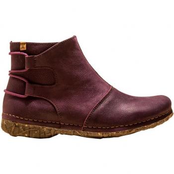 Botines de mujer de piel con cremallera El Naturalista Angkor lila 2N9171MO0005_091, altura 1 a 3cm, estilo casual