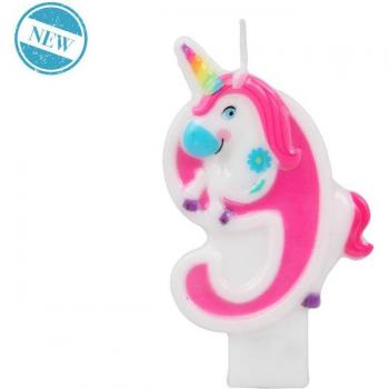 Vela número 9, dimensiones 9x14x2 cm