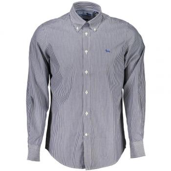 Harmont & Blaine Elegant Striped Long Sleeve Shirt - L, Casual Shirt, Male, Blue
