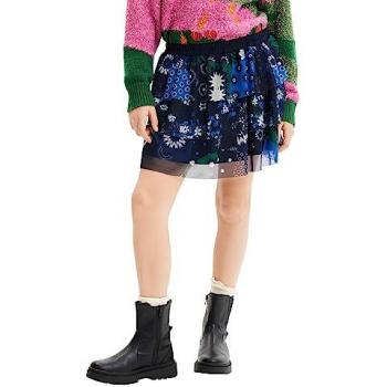 Desigual Gretchen Mini Knit Skirt for Girls, Blue, Age 6