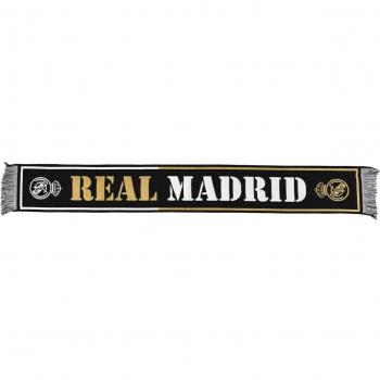 Bufanda Real Madrid C.F. Negra con Letras Doradas/Blancas